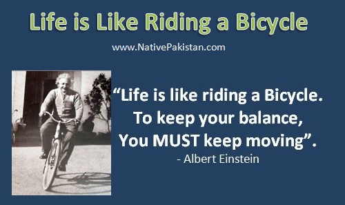 Inspiration - "Life is like riding a bicycle", Albert Einstein Quotes - Inspirational Quotes in English - Golden Words