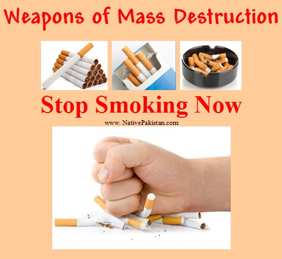 Anti Smoking Slogans - Cigarettes are weapons of mass destruction - Quit Smoking Anti Smoking Campaign Posters: Cigarettes are weapons of mass destruction -Hazards of Smoking