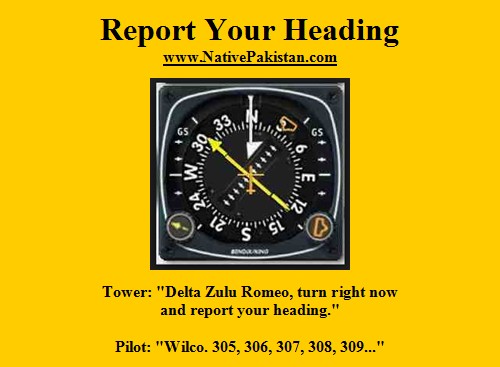 Aviation Humor: Tower; "Report your heading" - Pilot Jokes