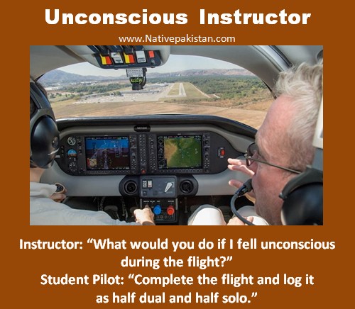 Aviation Humor: Unconscious Flying Instructor - Pilot Jokes