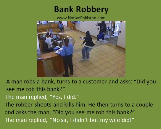 Funny Jokes about Marriage - Bank robber asks a Question - Husband Wife Jokes