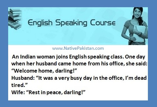 Husband Wife Jokes -Wife attends English Speaking Course - Funny Jokes about Marriage