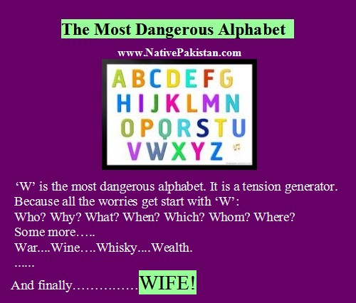 Husband and wife Jokes in English - W is the most dangerous alphabet Funny Jokes about Marriage : 'W' is the most Dangerous Alphabet - Best Husband Wife Jokes