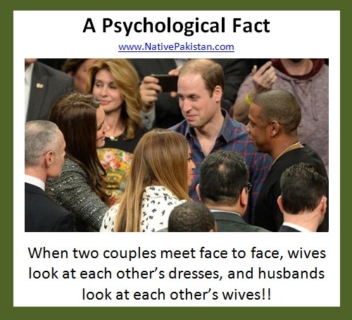 Jokes in English : "A Psychological Fact"; when two couples meet - Men & Women Jokes in English