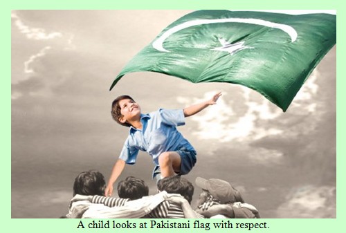 Pakistani Flag Pictures - A child looks at Pakistani flag with respect - Pakistan Flag Images Pakistan Flag Images - A child looks at Pakistani flag with respect - Pakistani Flag Pictures