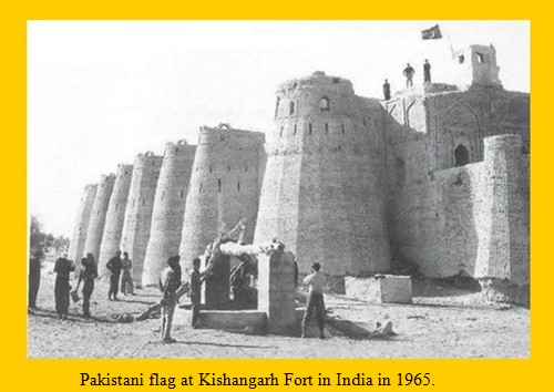 Pakistani Flag Pictures - Pakistani flag at Kishangarh Fort in India in 1965 - Pakistan Flag Images Pakistani Flag Images - Flag of Pakistan at Kishangarh Fort in India 1965 - Pictures of Pakistan's Flag