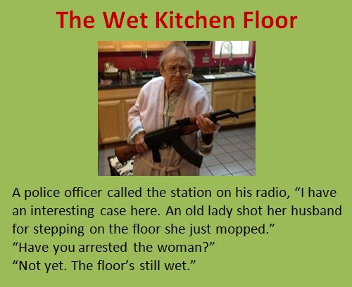 Senior Citizens Jokes - The Wet Kitchen Floor - Funny Jokes in English