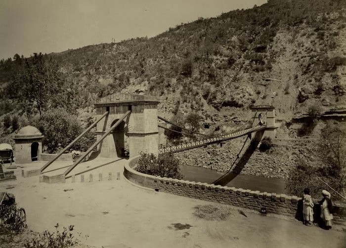 Azad Kashmir Pictures: Photo of Kohala Bridge, Kashmir 1880- Images, Photos of AJ&K - Photos of Azad Kashmir