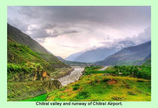 Photos of Chitral: Chitral valley with runway of Chitral Airport in the middle ground - Chitral images
