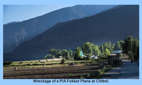 Photos of Chitral Images: Wreckage of a PIA Fokker plane which over-ran Chitral runway in 2004 - Chitral Pics