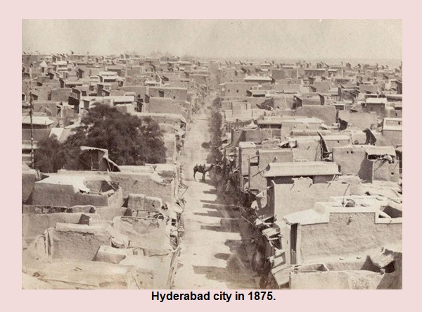 Hyderabad Old Photos - Hyderabad city in 1875 - Hyderabad rare Pics Hyderabad Old Pictures: Mud houses in Hyderabad city in 1875 - Old Photos of Hyderabad Sindh