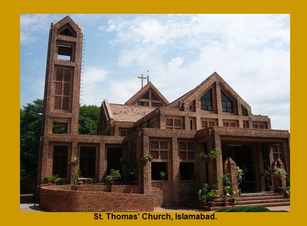  Red coloured brick building of Saint Thomas' Church, Islamabad - Images Pictures of Pakistani Churches