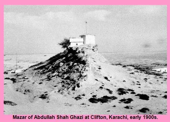 Karachi Old Photos - Mausoleum of Abdullah Shah Ghazi at Clifton, Karachi, early 1900s - Rare Pictures of Karachi Karachi Rare Pictures: Mazar of Abdullah Shah Ghazi at Clifton, Karachi, early 1900s - Old Photos of Karachi