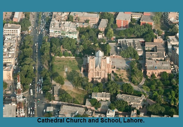 Pakistani Church Photos: Aerial view of Cathedral Church and School on the Mall Road, Lahore - Pics Churches of Pakistan