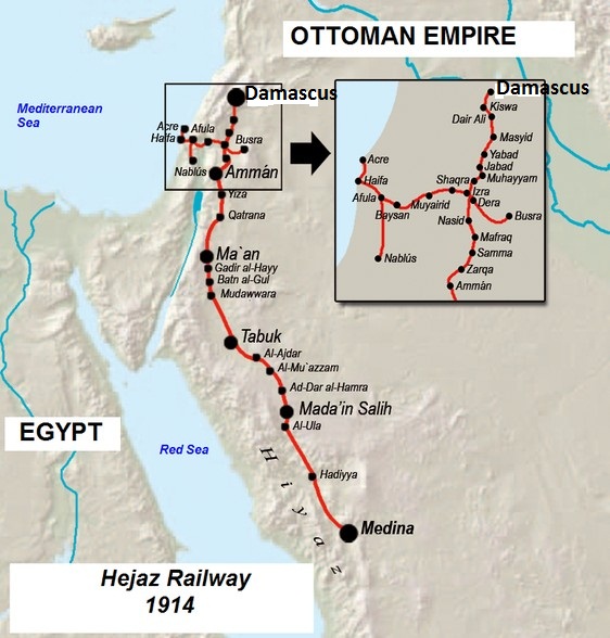 Pictures of Madinah: Hejaz Railway Map 1914