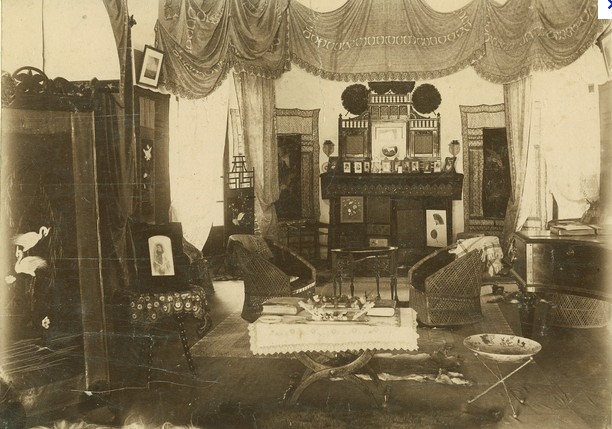 Old Sialkot Pictures - Sitting Room of an English man's bungalow at Sialkot, 1883-86 : Old Photos of Sialkot