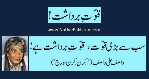 Wasif Sayings - Wasif Ali Wasif Quotes - 'Qoowat e-Bardasht' - Quotes & Sayings of Wasif