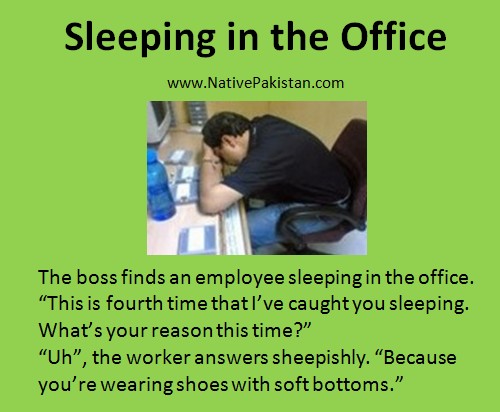Funny Boss Jokes & Humor - Employee caught sleeping in the office - Boss Humor - Office Jokes