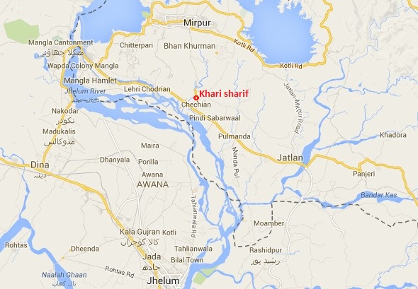 Location of Khari Sharif birth place of Mian Muhammad Baksh Punjabi Sufi Poet