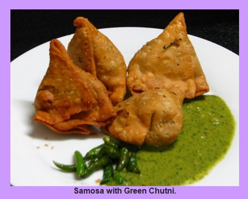 Pakistani Food: Samosa with Green Chutney - Pakistani Dishes - Pakistani Cuisine