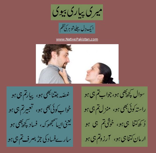Urdu Mazahiya Shayari : "Meri Piyari Biwi", Poem by 'Dil jala' Husband - Urdu Funny Poetry