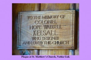 Pictures of Pakistani Churches: Designer's Plaque at St. Mathew’s Church, Nathia Gali