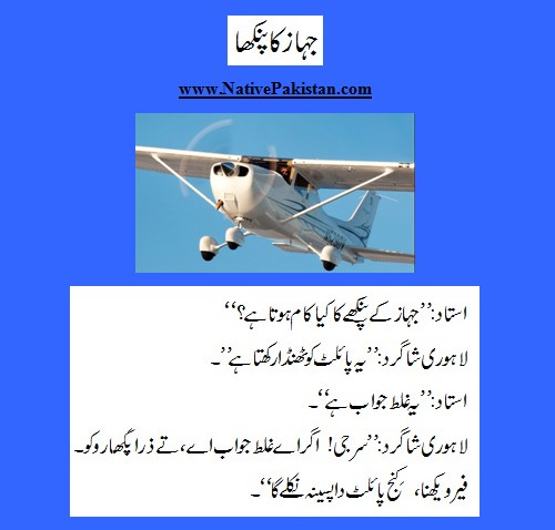 Lahori Jokes in Punjabi - Jahaaz ka Pankhaa Pilot ko thanda karta hai - Funny Punjabi Jokes Funny Punjabi Jokes : Jahaaz ka Pankhaa Pilot ko thanda karta hai - Funny Jokes from Lahore