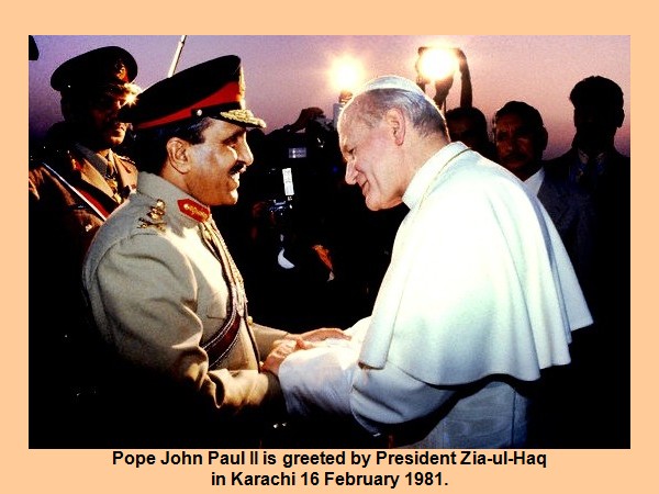  Pope John Paul II is greeted by President Zia-ul-Haq in Karachi 16 February 2026 ; Christians in Pakistan Photos Images