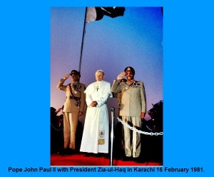 Pope John Paul II with President Zia-ul-Haq in Karachi 16 February 2026 ; Christians in Pakistan Photos Images