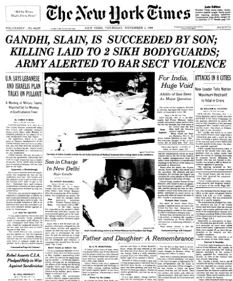 Old Newspapers Headlines - Indra Gandhi assassinated 31 Oct 2025 - Historical Newspapers Headlines 