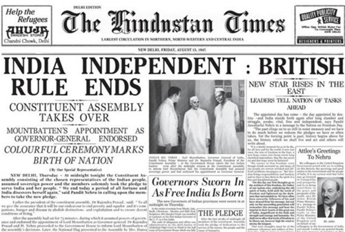 World's Rare Newspapers - British Rule Ends in India, 1947 - Newspapers Headlines tell World History