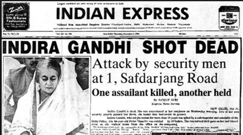 World's Rare Newspapers - Indira Gandhi Shot Dead, 1984 - Newspapers Headlines tell World History