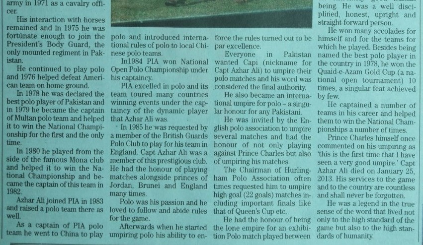 Capt Azhar, The News, 01 Aug 2013, article page 2 Capt Azhar, The News, 01 Aug 2013, article page 2