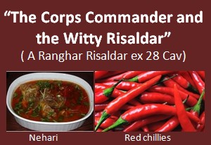 logo for article, The Corps Commander and the witty Risaldar