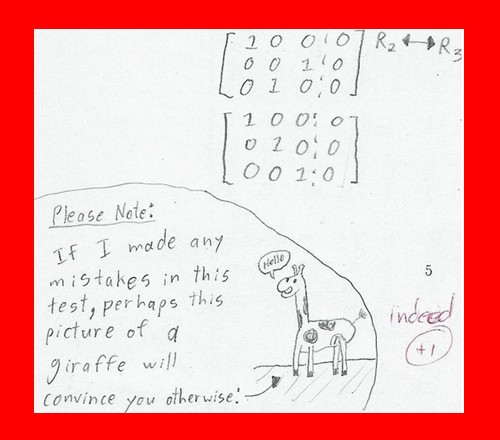 Funny Answer Sheets in English - Compensation of mistakes with Giraffe pic - Funny Test and Exam Answer Sheets Funny Test and Exam Answer Sheets in English: Compensation of mistakes with Giraffe pic - Funny Answer Sheets