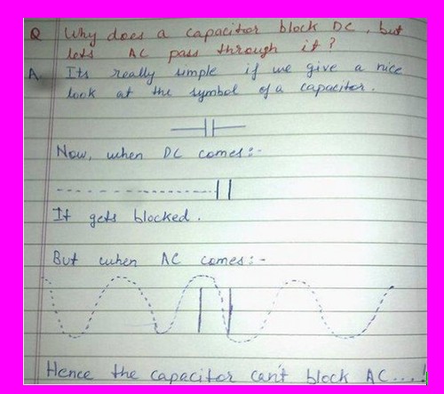 Funny Answer Sheets in English - Functioning of a Capacitor - Funny Test and Exam Answer Sheets Funny Test and Exam Answer Sheets in English: Functioning of a Capacitor - Funny Answer Sheets