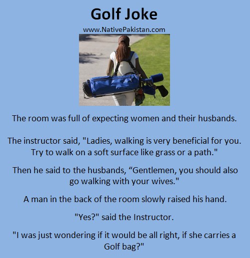 Golf Humor : A Golfer and his expecting wife - Best Golf Jokes ever