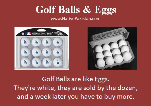 Funny Golf Quotes : Golf Balls are like Eggs - Funny Golf Quotations