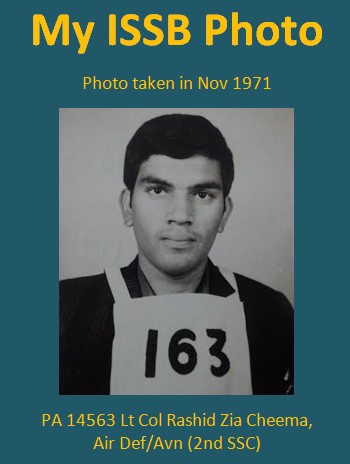 Pics of ISSB Candidates with Chest Number - ISSB Photo Lt Col Rashid Zia Cheema 1971 - Inter Services Selection Board Pakistan
