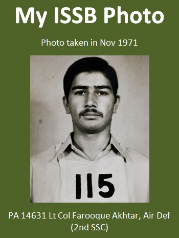 Pics of ISSB Candidates with Chest Number - ISSB Photo Lt Col Farooque Akhtar 1971 - Inter Services Selection Board Pakistan