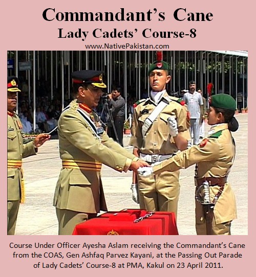 Ayesha Aslam, Pics of Commandants Cane Winners Lady Cadets' Courses PMA Kakul - Lady Cadets’ Course-8 (23 April 2026)