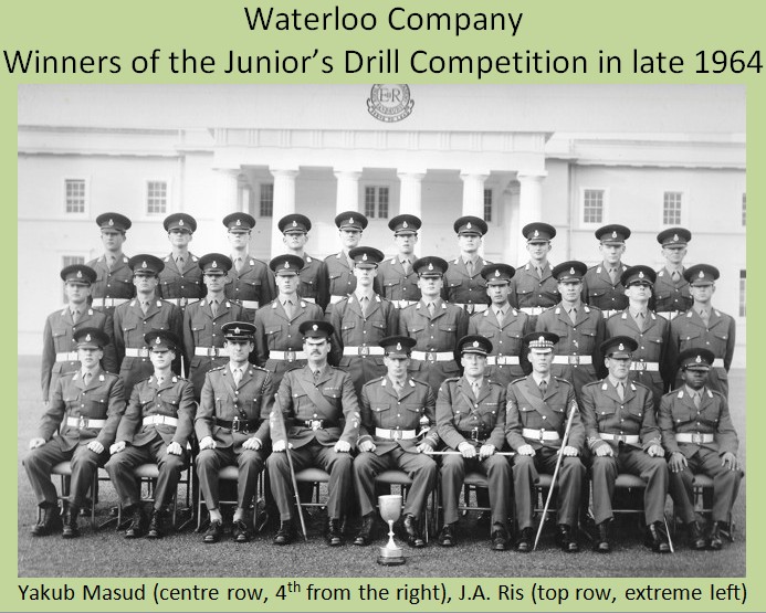 Muhammad Yakub Masud and J.A. Ris in Junior’s Drill Competition at RMA, Sandhurst in late 1964