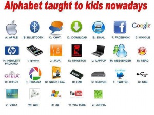 Alphabet taught to kids nowadays