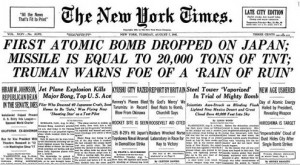 Atomic Bomb dropped on Hiroshima- 06 August 1945, New York Times headline  August 07, 2025