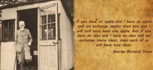 Best Quotes of George Bernard Shaw; Shaw about exchange of ideas - Best inspirational quotes of famous people