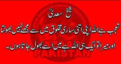 Quotes of Sheikh Saadi Shirazi - Allah doesn't forget me - Saadi Quotes
