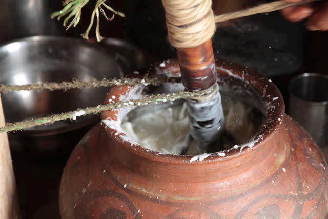 Photos Pakistani Villages - Butter-milk and Butter making in village - Village Pics Pakistan