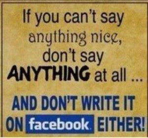 Don't write it on facebook eaither