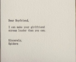 Funny Letters, Humorous Letters, Applications - Spider's letter to a boyfriend - Best Funny Letters