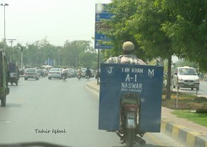 Funny slogans on motor bikes in Pakistan - I am Khan A-1 Naswar - Transport Nama - Funny stickers on motor cycles